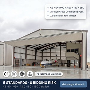 Edificio Prefabricado de Diseño Arquitectónico Completo para Almacenamiento Profesional de Aeronaves y Centro de Mantenimiento de Aviación - Product Image 1
