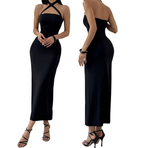 Hot Girl Party Vestido ajustado sexy para mujer Vestido largo de noche sin mangas sin espalda ajustado - Product Image 1