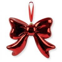 Ornement de Noël en plastique en forme de nœud de 40 cm |   Décoration suspendue en forme de nœud avec finition miroir rouge pour arbre et décorations de fêtes, fabriquée au Guangdong