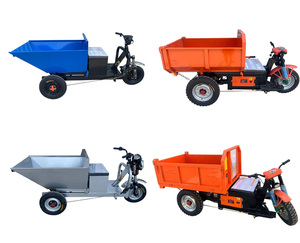 Carretilla manual naranja de 860 mm de largo y 630 mm de ancho con asa y ruedas para transporte en obras de construcción - Product Image 6