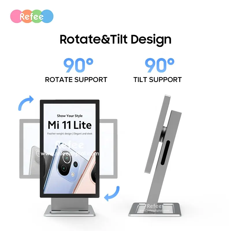 Refee 13.3 inch LCD digital table order menu display Kiosk for Coffee Shop kiosk touch screen android indoor digital signage