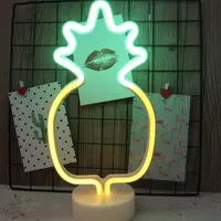 Kerst Decoratie Led Desktop Neon Licht Maan Kokospalm Ananas Decoratieve Basis Voor Muur Thuis