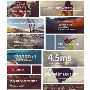 Projecteur Optoma JEV9160 Home <span class=keywords><strong>4K</strong></span> Ultra HD pour le cinéma à domicile et les jeux 240 Hz 3D CRT avec écran de projection - Product Image 4