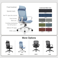 Silla de Oficina Ergonómica de Malla con Reposacabezas Fijo, Silla Giratoria Ejecutiva para Computadora, Muebles de Oficina para Uso en el Hogar