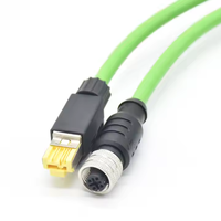 Câble Ethernet industriel M12 d Code vers Rj45 Connecteur M12 Mâle blindé à 4 broches vers RJ45 Connecteur 4 broches