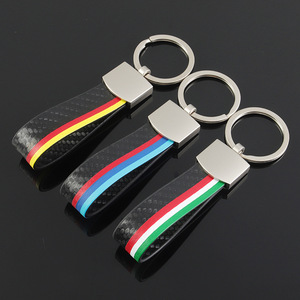 Nouveaux porte-clés de voiture au design moderne et porte-clés en cuir pour voiture, design simple tricolore drapeau allemand et italien, accessoire de clé de voiture - Product Image 4