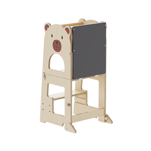 Chaise haute debout <span class=keywords><strong>2</strong></span> en <span class=keywords><strong>1</strong></span> pour tout-petits, escabeau réglable en bois massif, pliable, cuisinier Montessori Baby Learning Tower - Product Image 3