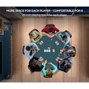 High Quality Cheap Poker <b>Table</b> Octagonal Customized New Style Lattice Strong Folding <b>Leg</b> Gambling Poker <b>Table</b> for Casino - Product Image 3