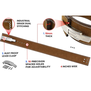 MKAS süet dana eşit genişlik deri ağır kaldırma Deadlift destek spor kaldırma kemer ağırlık kaldırma kol kemeri - Product Image 3