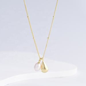 สร้อยคอไข่มุกบาโรกเงินแท้ 925 ดีไซน์สวยหรู ราคาโรงงาน เครื่องประดับวินเทจเรียบง่าย สไตล์มินิมอล เหมาะสำหรับใส่เป็นของขวัญมิตรภาพ สร้อยคอแบบซ้อนได้ - Product Image 3