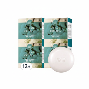 Saponette Solide Happy Bath Original Collection 90g Profumo Cotone, Confezione da 12, Saponette da Bagno Scontate per una Pulizia Profonda - Product Image 1