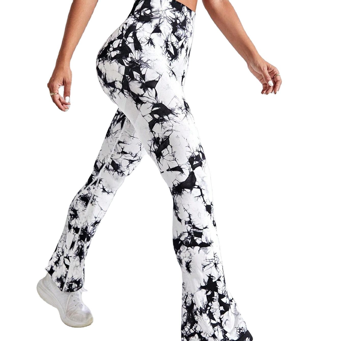 2024 New BT Arrival Tie Dye Women Bell-bottoms Leggings High Waist