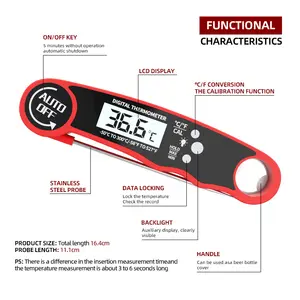 GAIMC GFT138 Digital Instant Read Best Meat Probe Thermometer For Grilling
