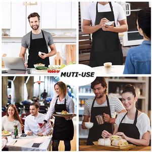 Custom Logo Water-Repellent <b>Kitchen</b> <b>Apron</b> Polyester Cotton Adjustable Buckle Work Bib for Restaurant Cafe Barista Server Unisex - Product Image 4