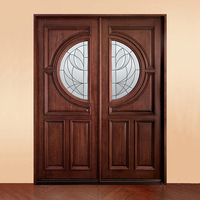Porte d'entrée principale en bois massif moderne sur mesure, design extérieur de luxe, bois de palissandre rouge massif, portes d'entrée avec