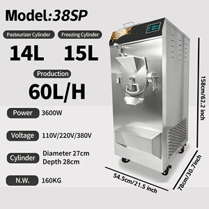 Machine à glace dure italienne professionnelle avec pasteurisateur, certifiée CE ETL, pour la production de gelato. - Product Image 3