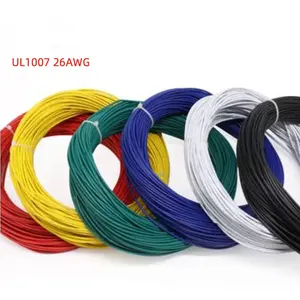 Awm 1007 20awg 22awg Vw1 14 16 18awg 18 20 22 24 26 Awg 32awg Solid 610M PVC Listrik Hook-Up U11007 Kawat Kabel Elektronik