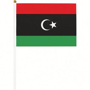ธงลิเบียขนาดเล็ก 5.5x8.2 นิ้ว ทำจากโพลีเอสเตอร์ สำหรับตกแต่ง พร้อมเสา PVC ขายส่ง - Product Image 2