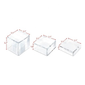 Riser cubo acrilico lucido lucido di dimensioni Multiple blocchi acrilici Riser piccolo piedistallo <span class=keywords><strong>per</strong></span> occhiali da sole gioielli giocattolo profumo - Product Image 5