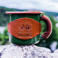 OEM usine vintage nouveauté émail nordique émail métal granit tourbillon eau bière café tasse tasse avec cuir