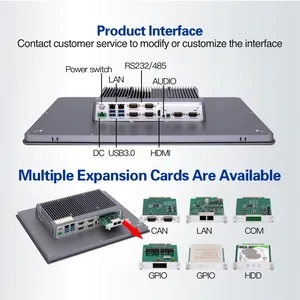 12.1 นิ้ว IP65 กันน้ํา PC แท็บเล็ตหน้าต่าง Linux fanless หน้าจอสัมผัสทนทานฝัง All In One PC อุตสาหกรรม Android แผง PC