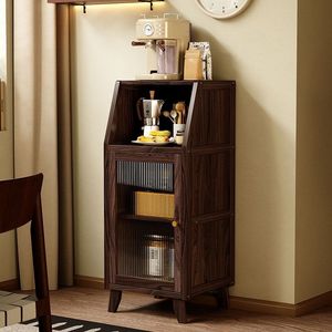 Buffet en bois massif, style moderne minimaliste, meuble de rangement pour salon, unité de rangement multifonctionnelle pour cuisine, à fixer au mur - Product Image 2