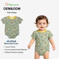Vente en gros usine Nouveau design Le plus populaire Combinaison bébé rafraîchissante en bambou à imprimé personnalisé Col rond Vêtements unisexes pour bébés filles et garçons