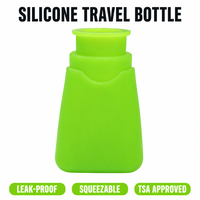 Bouteille de voyage en silicone HM-47 OEM ODM, anti-fuite, compressible, approuvée par la TSA, tube rechargeable pour shampoing, lotion, articles de toilette