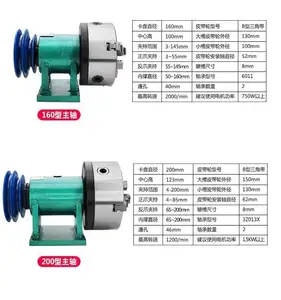 แกนกลึงแบบใช้สายพานพร้อมหัวจ่ายไฟสามกราม Chuck / แกนกลึง DIYLathe