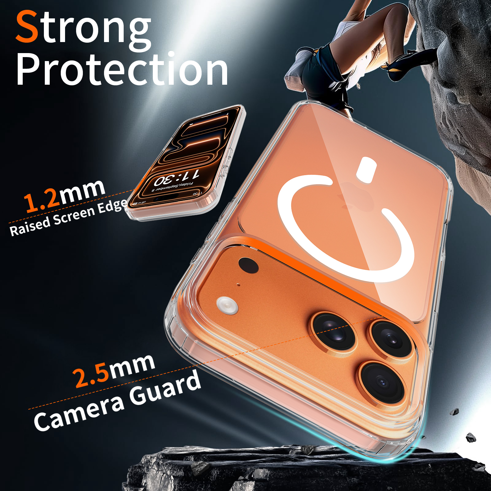 Factory Clear Anti-Scratch Anti-Yellow Cover Magnetic Mobile Phone Case for iPhone 16 17 18 Pro Max Case With Wireless Charging · image 6
