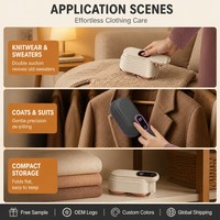 Machine anti-bouloches électrique portable avec poignée pliable, double lame d'aspiration, écran LED, pour l'entretien des vêtements, vente en gros ODM