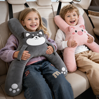 Coussin de siège auto pour enfant style lapin violet mignon, housse de ceinture de sécurité, oreiller auto pour le sommeil et le confort en voyage