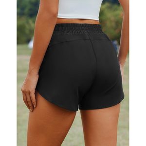 Pantalones cortos deportivos FOXA para mujer, de cintura alta, de secado rápido, con bolsillos con cremallera, para entrenamiento, gimnasio, correr - Product Image 2