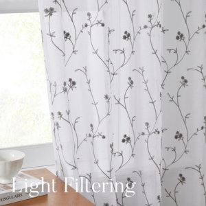 Элегантные тюлевые шторы с вышивкой и цветочным узором, мягкие, рассеивающие свет, комплект из 2 предметов, декоративные прозрачные занавески с цветочным принтом - Product Image 6