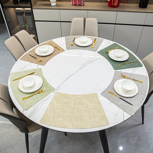 Wholesale Modern Fan Shaped Eco-Friendly Leather <b>Placemat</b> Customized Design/Color Logo Normal Size for Household <b>Dining</b> <b>Table</b> - Product Image 1