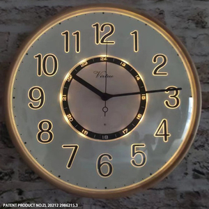 16 Inch Large Metal Illuminated Wall <b>Clock</b> with Smart Sensor Lighted Wall <b>Clock</b> for Living Room Decor - Product Image 2