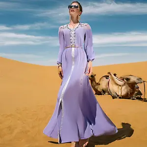 Islamic Muslim Women Tunic Abaya Turkish Style Dress Mesh Dubai Kaftan Islam Modest Robe Moroccan Caftan Evening Maxi Dress