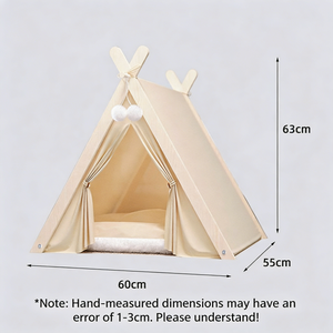Tienda de Campaña Triangular de Madera para Gatos, Resistente a la Intemperie, <span class=keywords><strong>con</strong></span> Túnel para Explorar y Jugar en el Campamento - Product Image 4