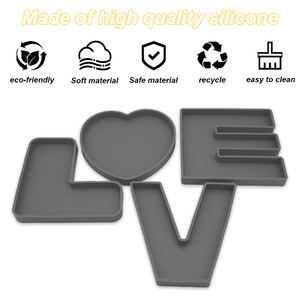 Plateau de comptoir et de courtoisie personnalisé petit plateau de distributeur de savon en silicone de 7.2 "belle couleur plateau d'amour romantique - Product Image 2