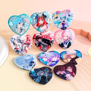 Badges et boutons personnalisés en fer blanc pas chers – Fabrication sur mesure de badges en forme de cœur en fer blanc – Vente en gros - Product Image 3
