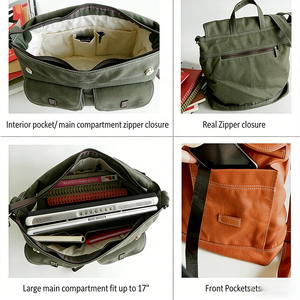 Bolsa de Lona Resistente con Logotipo Personalizado, Bolsa de Viaje Tipo Bandolera, Gran Capacidad y Múltiples Bolsillos, Maletín de Trabajo Elegante, Bolsa de Lona - Product Image 3