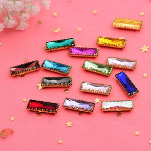 Strass rectangulaires 12 facettes, qualité A, pour bricolage, couture à la main, artisanat, accessoires de bijouterie - Product Image 1