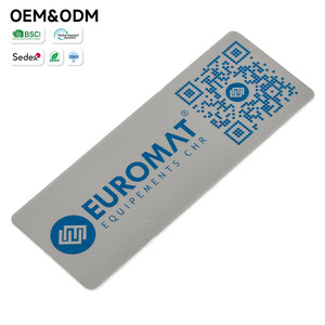 Plaques d'identification personnalisées en aluminium anodisé mat, sans trou, pour équipement industriel, avec code QR ponctuel, imprimées à l'écran - Product Image 1