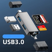 7-in-1 Multifunction USB 3.0 Card Reader with Type-C Interface OTG Compatible SD TF USB Flash Drive Adapter
