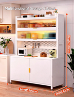 Yuzhengpeng Meuble de rangement multifonctionnel en acier inoxydable de 100 cm, armoire autoportante avec étagères réglables, résistant à la rouille et durable