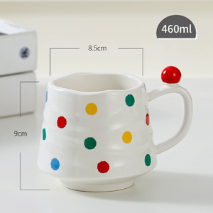 Quality Choice Ceramic Coffee <b>Mug</b> Colorful Polka Dot Design Food Safe Dishwasher Safe Reusable Student Couple <b>Cute</b> Business - Product Image 6