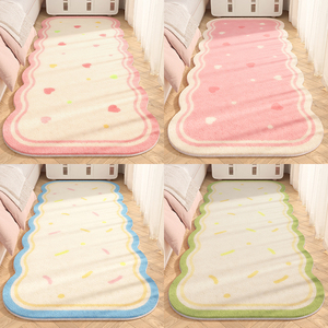 Tapis de chambre à coucher imprimé style crème, long et épais, isolant, facile <span class=keywords><strong>d</strong></span>'entretien, pour baie vitrée - Product Image 1
