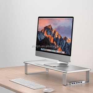 Nuovo pieghevole ergonomico multifunzionale in metallo scrivania con supporto per Monitor LCD Riser ricarica Wireless estensione USB - Product Image 3