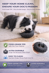 AFPカスタム恐竜型犬用噛むおもちゃ - 噛みつきに強いぬいぐるみ、TPRゴムボール付き、攻撃的な噛み癖のある犬と歯の健康のために - Product Image 4