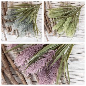 CallaFloral Ramo de Hierba Cola de Conejo, Flores Artificiales en Gris, Verde y Morado, Decoración para Interiores del Hogar, Arreglo para Bodas - Product Image 3